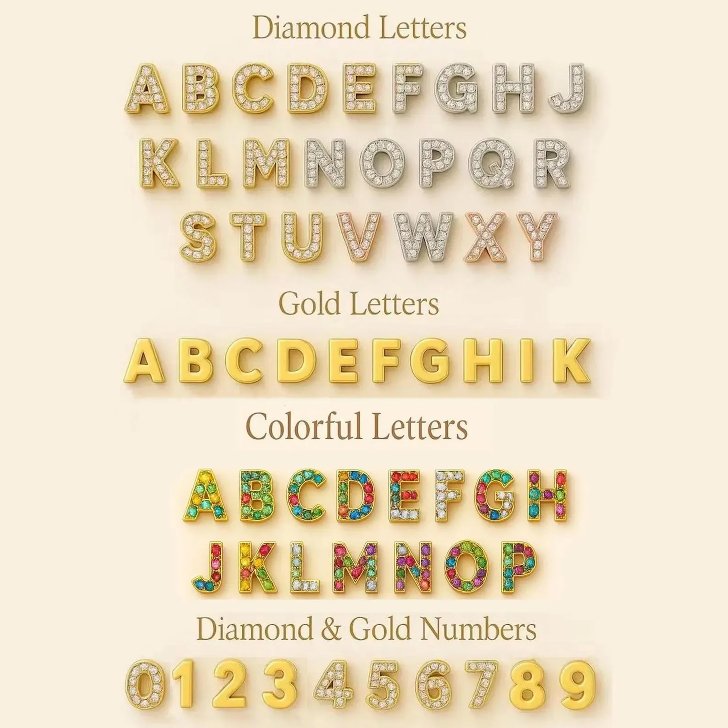 Personalized Moving Names Bangle, 14K Solid Gold & Charm Bracelet