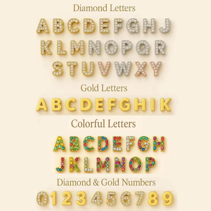 Personalized Moving Names Bangle, 14K Solid Gold & Charm Bracelet