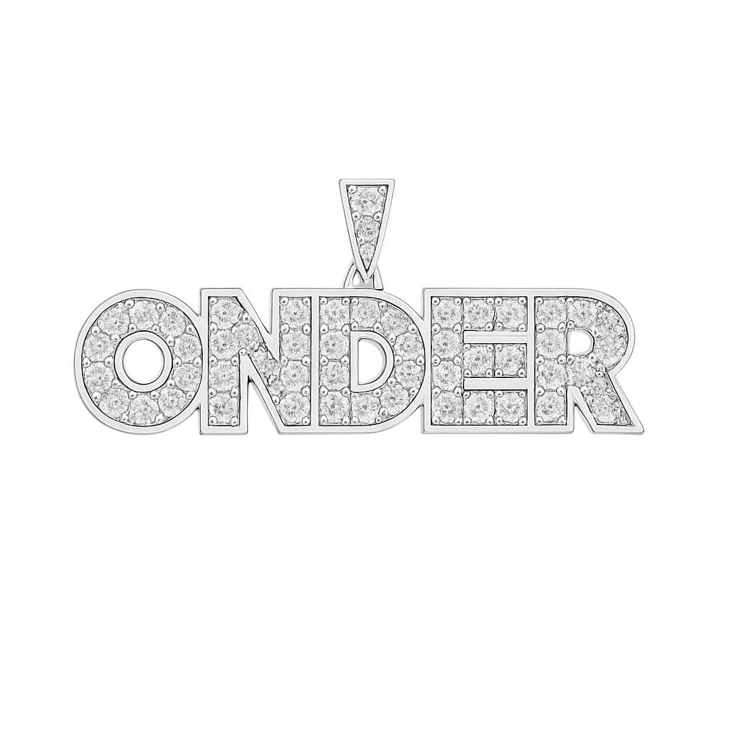 Diamond Custom Block Name Necklace, 14K Solid Gold, Natural Diamonds, Personalized Jewelry