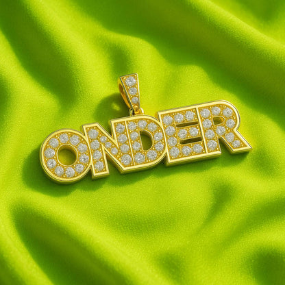 Diamond Custom Block Name Necklace, 14K Solid Gold, Natural Diamonds, Personalized Jewelry