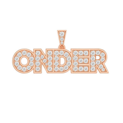 Diamond Custom Block Name Necklace, 14K Solid Gold, Natural Diamonds, Personalized Jewelry