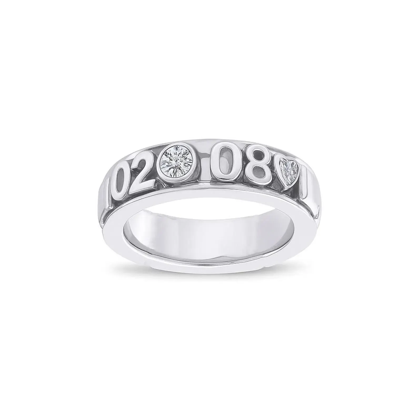 Personalized Moving Names Gold Ring, 14K Solid Gold & Natural Diamonds