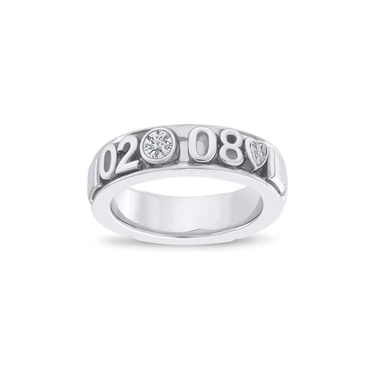 Personalized Moving Names Gold Ring, 14K Solid Gold & Natural Diamonds