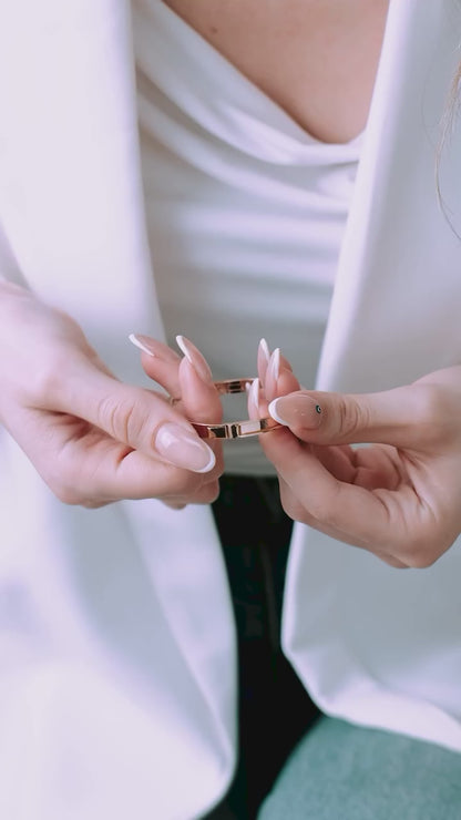 Personalized Moving Names Bangle, 14K Solid Gold & Charm Bracelet