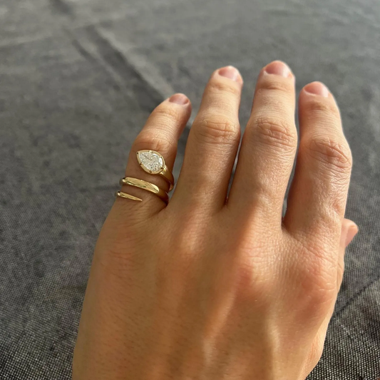 14K Solid Gold Snake Ring, Serpenti Jewelry